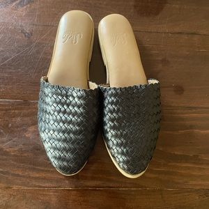 Noonday/Sseko leather cloud mules.